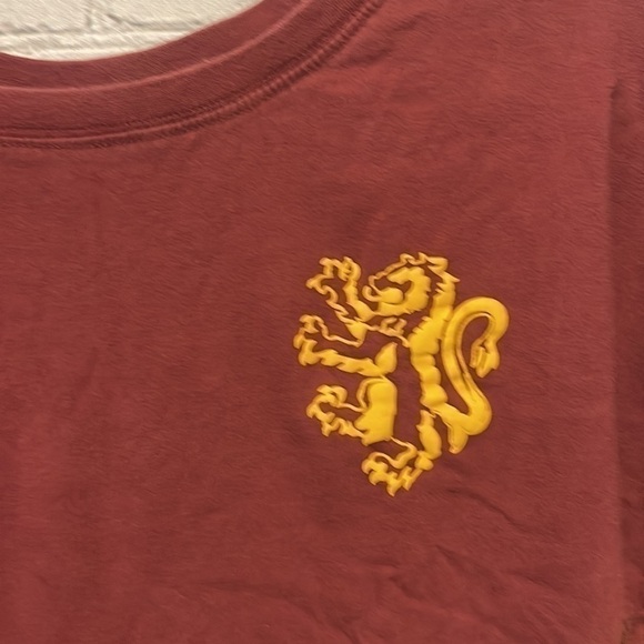 HARRY Potter Long Sleeve Tee Burgundy Yellow Gryffindor Quidditch Size Small - Picture 3 of 4